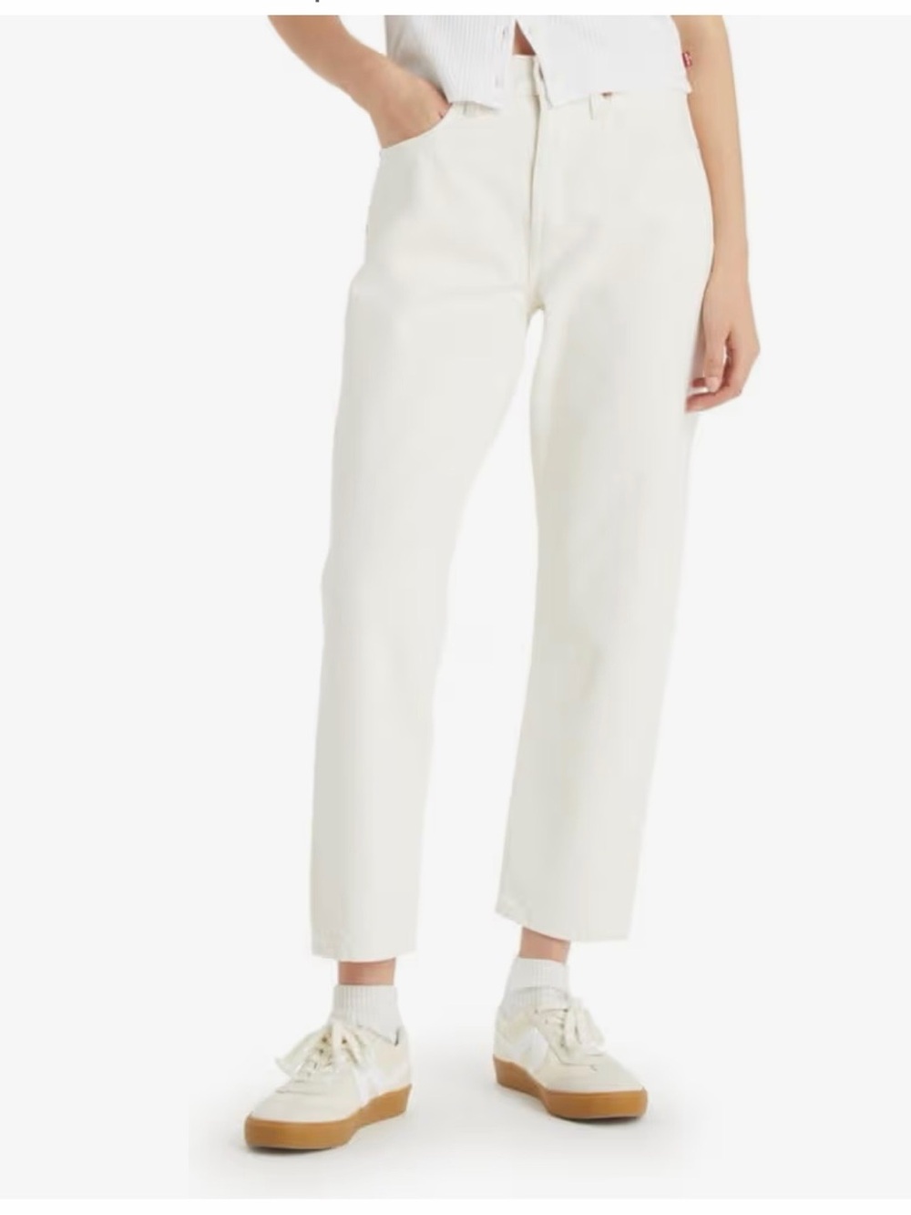 Levi’s 501 Women's High-Rise Straight-Leg Jeans - Ecru
